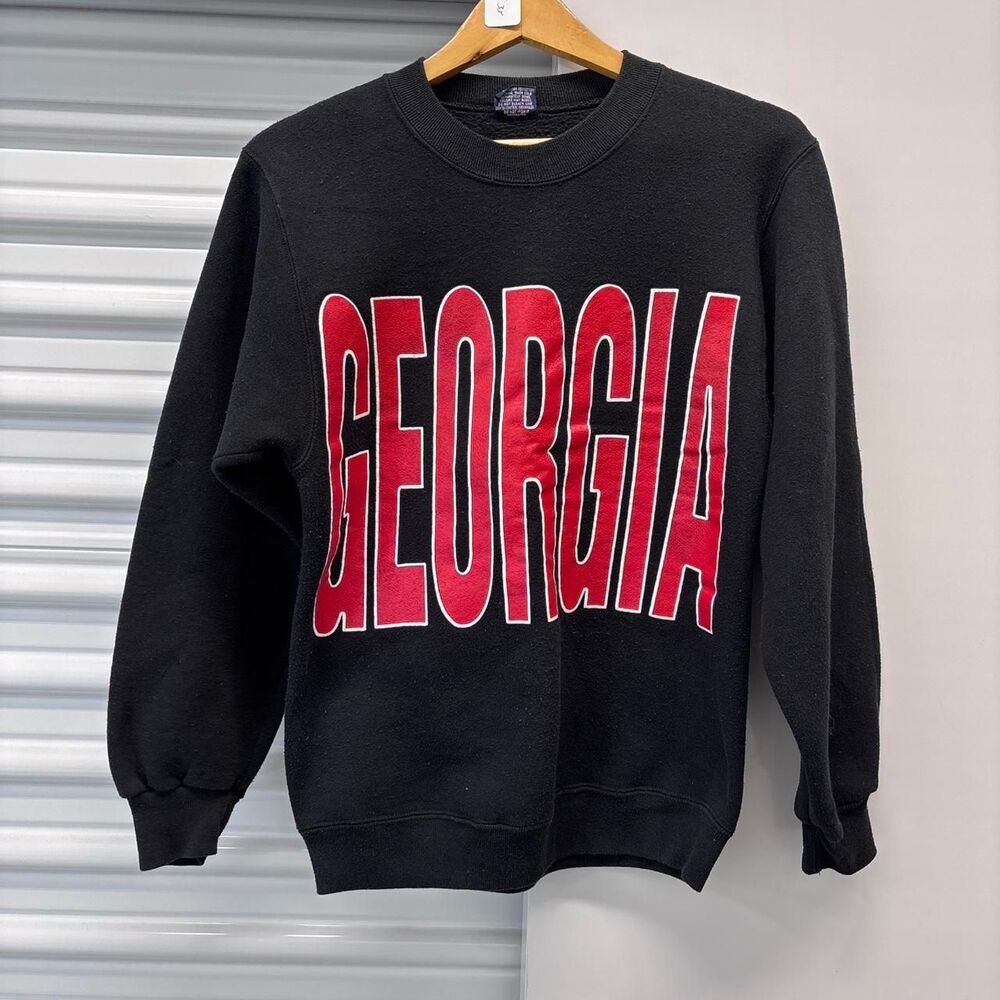 Vintage 1980s jansport university of Georgia black crewneck, men’s small, big gr - Picture 1 of 3